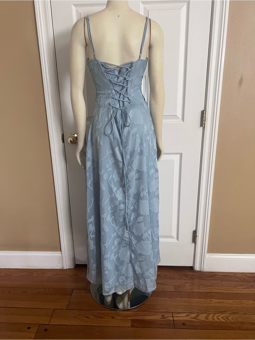 Princess Polly Members Only Maxi Dress Blue Burnout - Picture 13 of 15